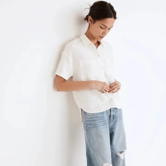 Madewell Tops - Madewell Women's Breeze woven Beachside Shirttail Top XS